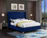Savan Navy Velvet King Bed - Royal Furniture & Gifts (MI) - Multi Location
