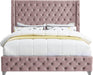 Savan Pink Velvet King Bed - Royal Furniture & Gifts (MI) - Multi Location