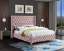 Savan Pink Velvet King Bed - Royal Furniture & Gifts (MI) - Multi Location