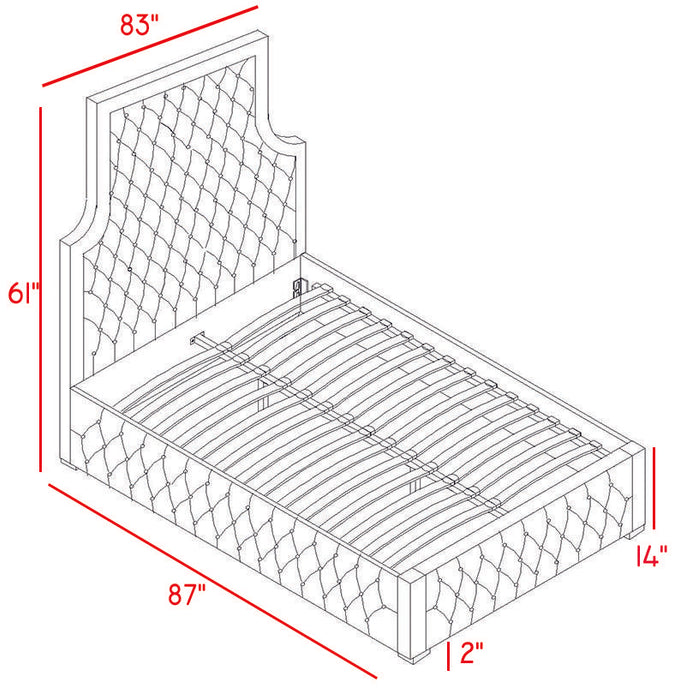 Sedona Grey Velvet King Bed - Royal Furniture & Gifts (MI) - Multi Location