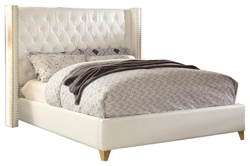 Soho White Bonded Leather Queen Bed - Royal Furniture & Gifts (MI) - Multi Location