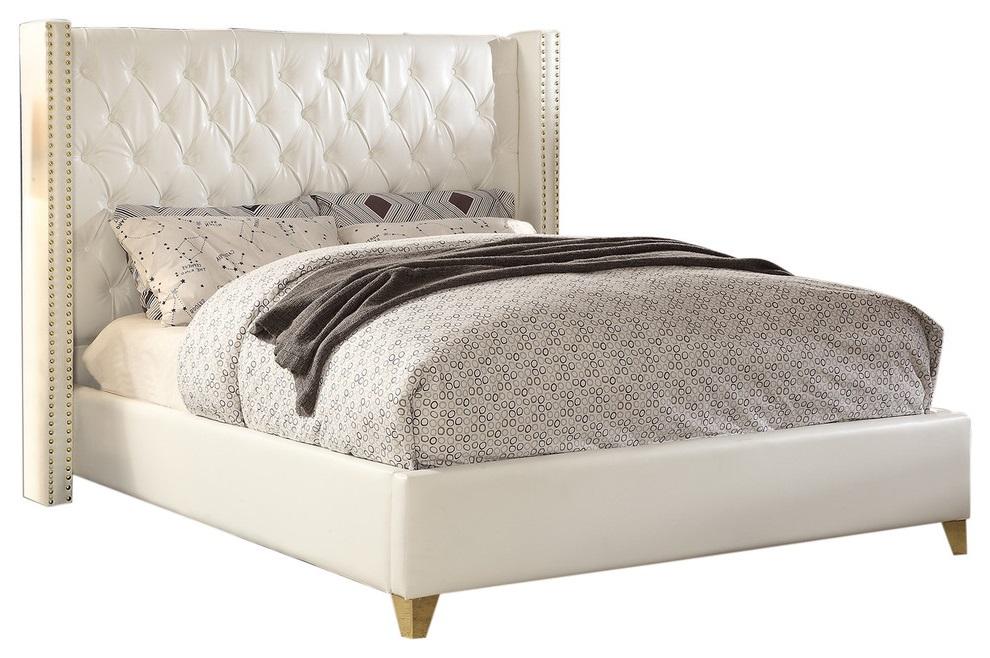 Soho White Bonded Leather King Bed - Royal Furniture & Gifts (MI) - Multi Location