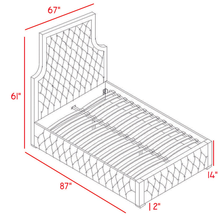 Sedona Grey Velvet Queen Bed - Royal Furniture & Gifts (MI) - Multi Location