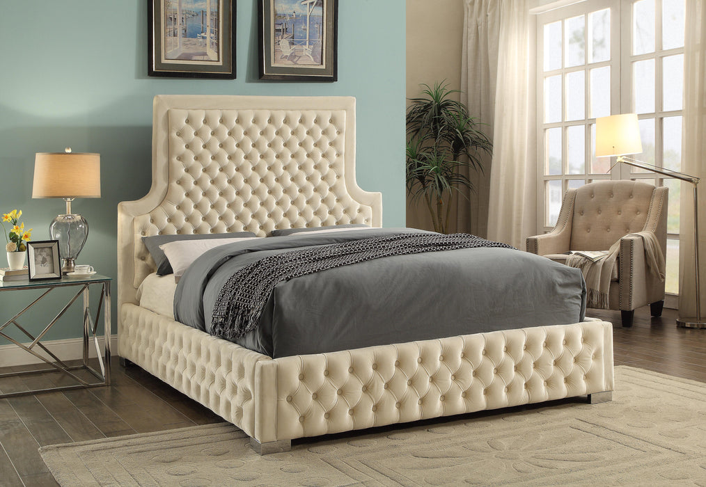 Sedona Cream Velvet Queen Bed - Royal Furniture & Gifts (MI) - Multi Location