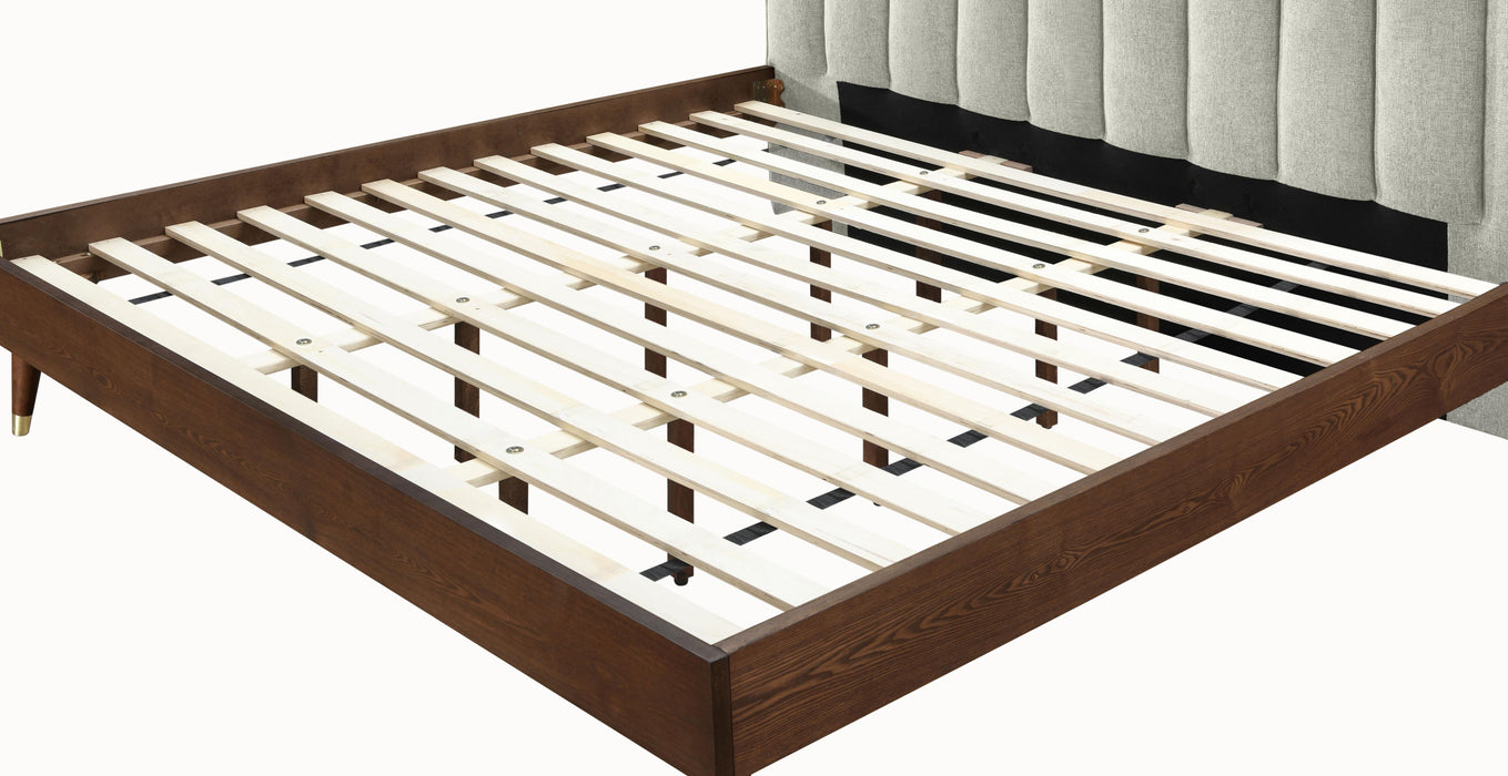 Vance Beige Linen Fabric Queen Bed (3 Boxes) - Royal Furniture & Gifts (MI) - Multi Location