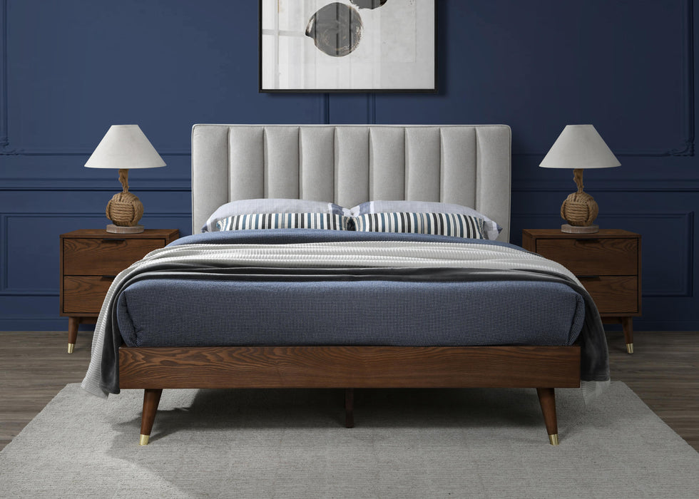 Vance Beige Linen Fabric Queen Bed (3 Boxes) - Royal Furniture & Gifts (MI) - Multi Location