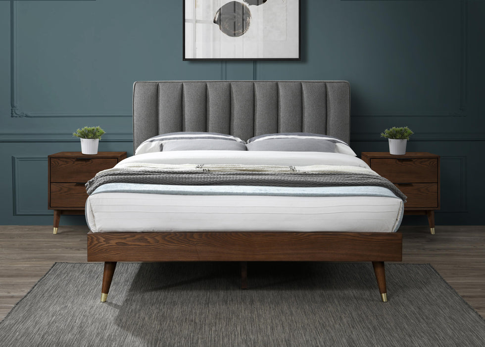 Vance Grey Linen Fabric Queen Bed (3 Boxes) - Royal Furniture & Gifts (MI) - Multi Location