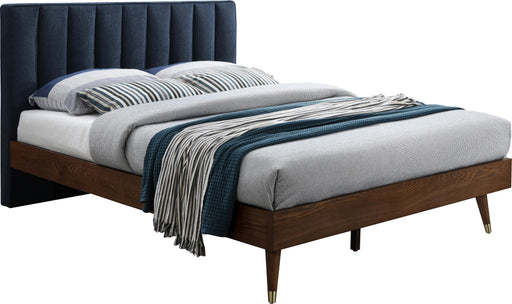 Vance Navy Linen Fabric Queen Bed (3 Boxes) - Royal Furniture & Gifts (MI) - Multi Location