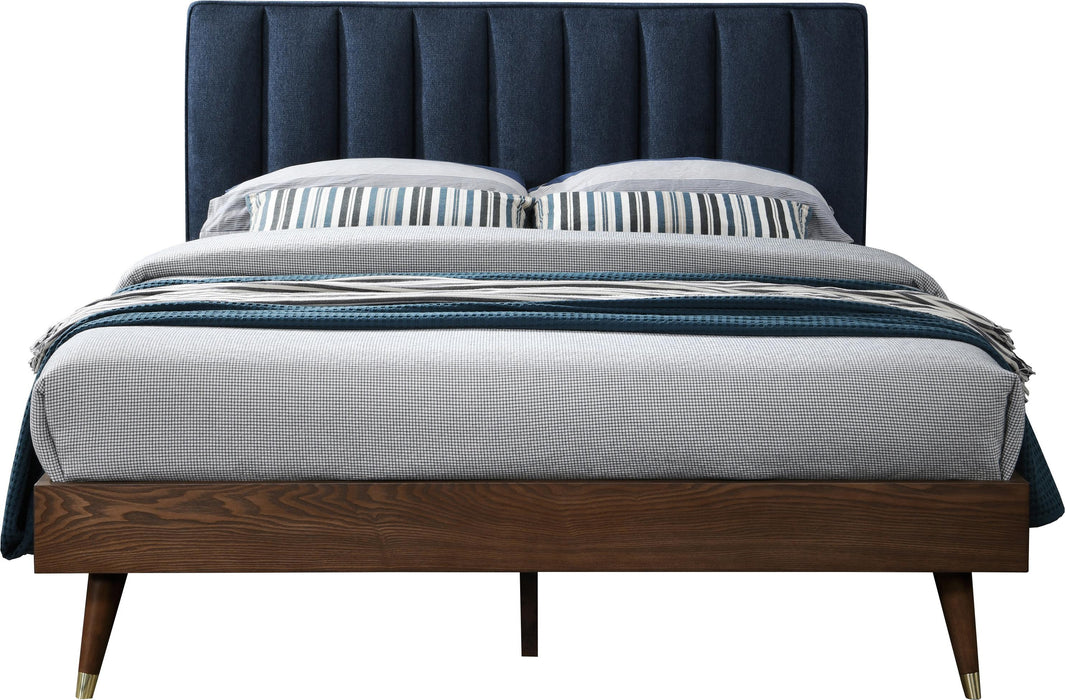 Vance Navy Linen Fabric Queen Bed (3 Boxes) - Royal Furniture & Gifts (MI) - Multi Location