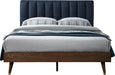 Vance Navy Linen Fabric Queen Bed (3 Boxes) - Royal Furniture & Gifts (MI) - Multi Location