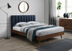Vance Navy Linen Fabric Queen Bed (3 Boxes) - Royal Furniture & Gifts (MI) - Multi Location