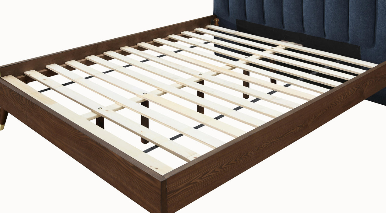 Vance Navy Linen Fabric Queen Bed (3 Boxes) - Royal Furniture & Gifts (MI) - Multi Location
