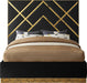 Vector Black Velvet Queen Bed - Royal Furniture & Gifts (MI) - Multi Location