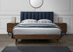 Vance Navy Linen Fabric Queen Bed (3 Boxes) - Royal Furniture & Gifts (MI) - Multi Location