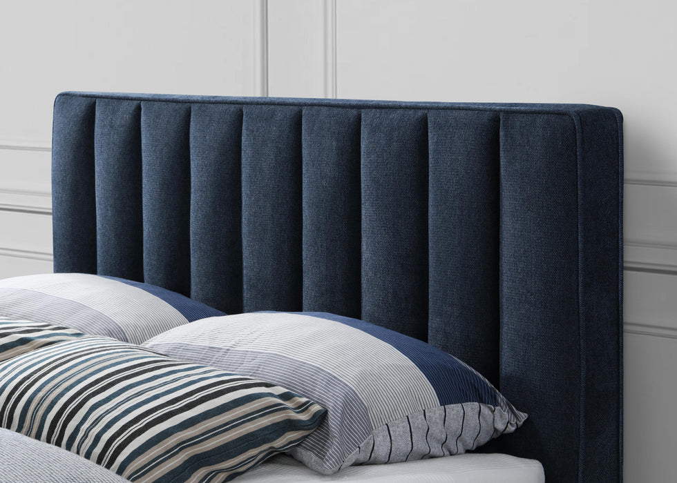 Vance Navy Linen Fabric Queen Bed (3 Boxes) - Royal Furniture & Gifts (MI) - Multi Location