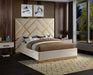 Vector Cream  Velvet Queen Bed - Royal Furniture & Gifts (MI) - Multi Location