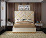 Vector Cream  Velvet Queen Bed - Royal Furniture & Gifts (MI) - Multi Location
