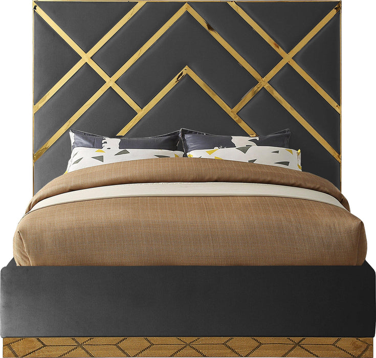 Vector Grey Velvet Queen Bed - Royal Furniture & Gifts (MI) - Multi Location