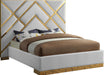 Vector White Faux Leather Queen Bed - Royal Furniture & Gifts (MI) - Multi Location