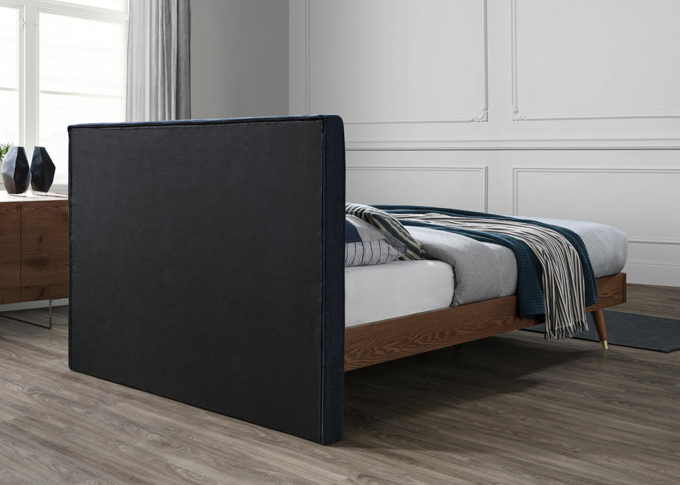 Vance Navy Linen Fabric Queen Bed (3 Boxes) - Royal Furniture & Gifts (MI) - Multi Location