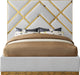 Vector White Faux Leather Queen Bed - Royal Furniture & Gifts (MI) - Multi Location