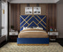 Vector Navy Velvet Queen Bed - Royal Furniture & Gifts (MI) - Multi Location