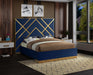 Vector Navy Velvet Queen Bed - Royal Furniture & Gifts (MI) - Multi Location