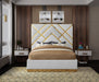 Vector White Faux Leather Queen Bed - Royal Furniture & Gifts (MI) - Multi Location