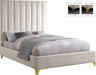 Via Cream Velvet Queen Bed - Royal Furniture & Gifts (MI) - Multi Location