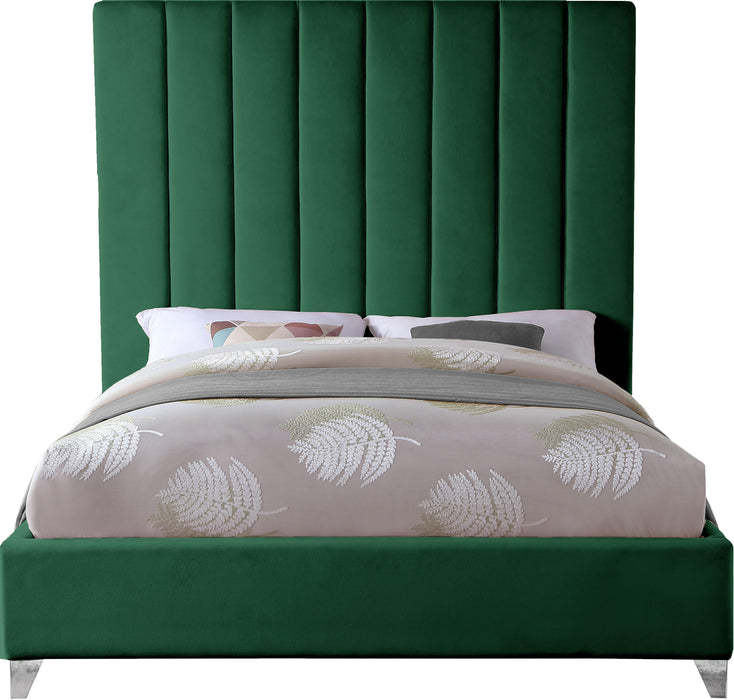 Via Green Velvet Queen Bed - Royal Furniture & Gifts (MI) - Multi Location