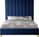 Via Navy Velvet Queen Bed - Royal Furniture & Gifts (MI) - Multi Location