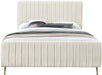 Zara Cream Velvet Queen Bed (3 Boxes) - Royal Furniture & Gifts (MI) - Multi Location