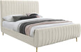 Zara Cream Velvet Queen Bed (3 Boxes) - Royal Furniture & Gifts (MI) - Multi Location