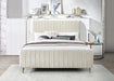Zara Cream Velvet Queen Bed (3 Boxes) - Royal Furniture & Gifts (MI) - Multi Location