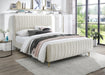 Zara Cream Velvet Queen Bed (3 Boxes) - Royal Furniture & Gifts (MI) - Multi Location