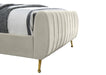 Zara Cream Velvet Twin Bed (3 Boxes) - Royal Furniture & Gifts (MI) - Multi Location