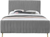 Zara Grey Velvet Queen Bed (3 Boxes) - Royal Furniture & Gifts (MI) - Multi Location