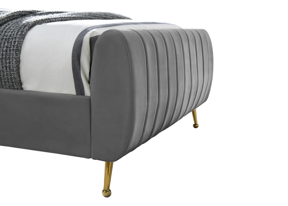 Zara Grey Velvet Twin Bed (3 Boxes) - Royal Furniture & Gifts (MI) - Multi Location
