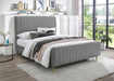 Zara Grey Velvet Queen Bed (3 Boxes) - Royal Furniture & Gifts (MI) - Multi Location