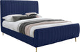 Zara Navy Velvet Queen Bed (3 Boxes) - Royal Furniture & Gifts (MI) - Multi Location