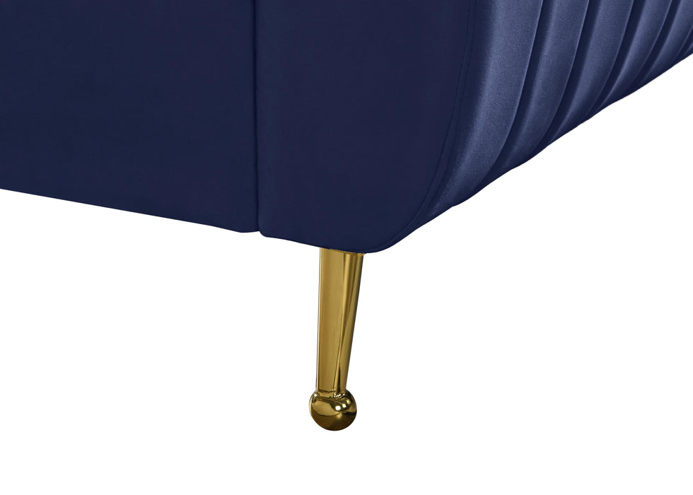Zara Navy Velvet Twin Bed (3 Boxes) - Royal Furniture & Gifts (MI) - Multi Location