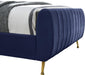 Zara Navy Velvet Twin Bed (3 Boxes) - Royal Furniture & Gifts (MI) - Multi Location