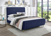 Zara Navy Velvet King Bed (3 Boxes) - Royal Furniture & Gifts (MI) - Multi Location