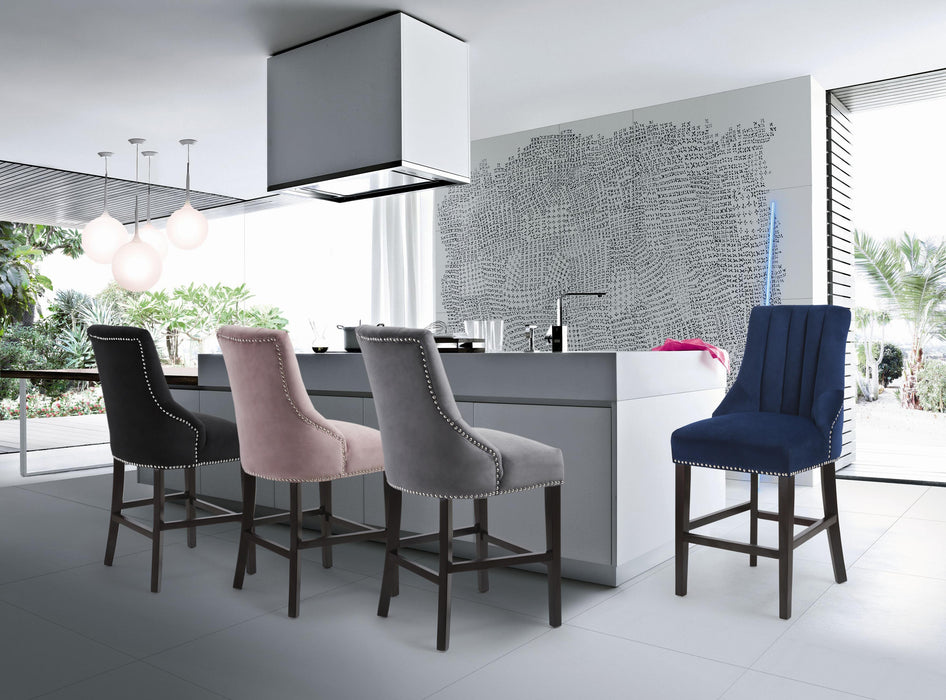 Oxford Grey Velvet Stool - Royal Furniture & Gifts (MI) - Multi Location