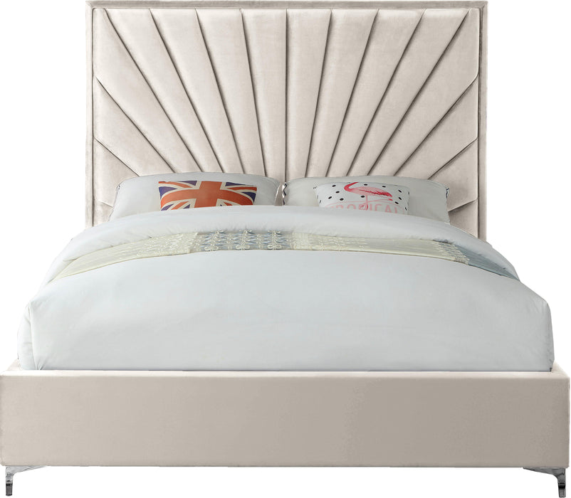 Eclipse Cream Velvet King Bed - Royal Furniture & Gifts (MI) - Multi Location