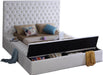Bliss White Velvet King Bed (3 Boxes) - Royal Furniture & Gifts (MI) - Multi Location