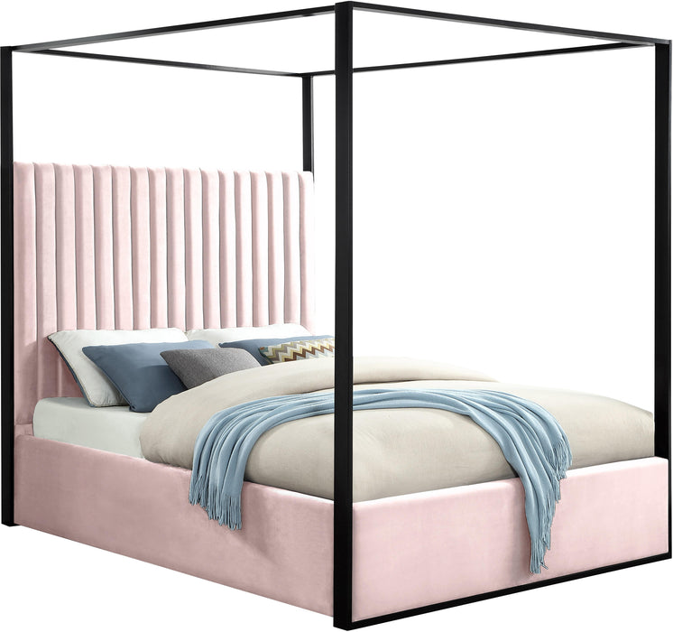Jax Pink Velvet Queen Bed - Royal Furniture & Gifts (MI) - Multi Location