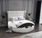 Luxus Cream Velvet Queen Bed (3 Boxes) - Royal Furniture & Gifts (MI) - Multi Location