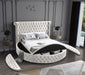 Luxus Cream Velvet King Bed (3 Boxes) - Royal Furniture & Gifts (MI) - Multi Location