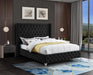 Savan Black Velvet Queen Bed - Royal Furniture & Gifts (MI) - Multi Location